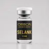 Orion Peptides Selank 10mg research vial with black and gold label