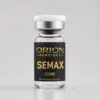 Orion Peptides Semax 10mg research vial with black and gold label