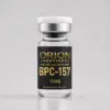 Orion Peptides BPC-157 10mg research vial with black and gold label